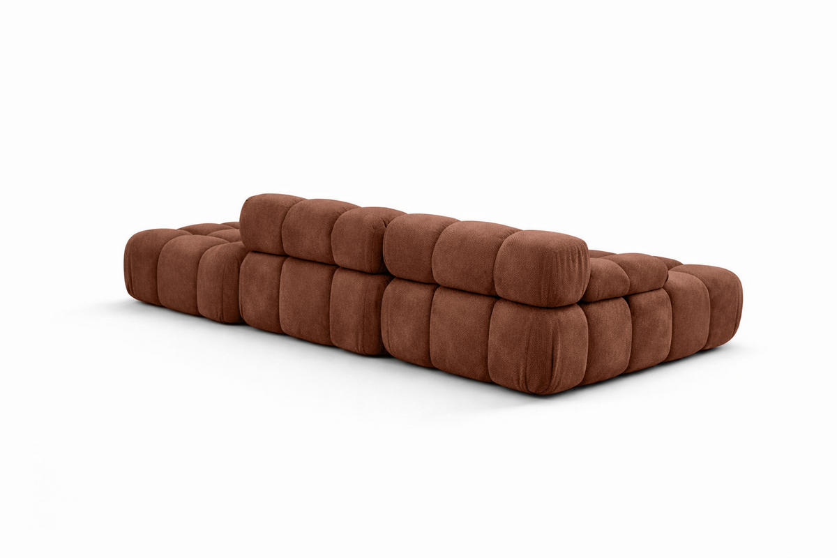ECKSOFA L-Form Modular Mit Hocker, Veloursstoff Salvador, Dunkelbraun, Rechts, Selia - Dunkelbraun, Holz (285/160cm) - Kaiser Möbel