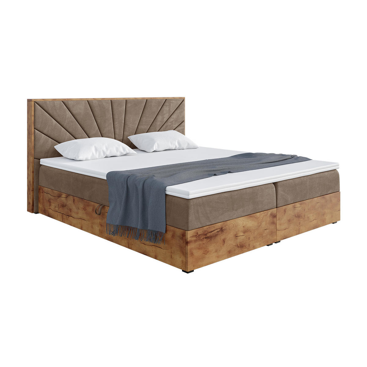 BOXSPRINGBETT Lofty 7 H4 - Braun, Holzwerkstoff (120/200cm) - Meblini