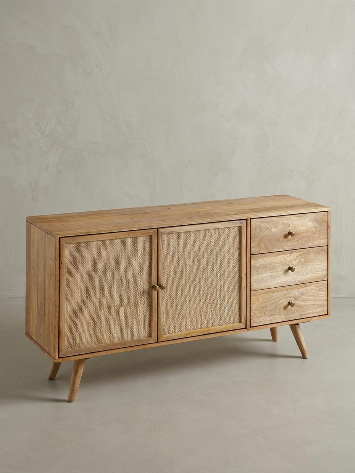 SIDEBOARD – Mangoholz, robust, viel Stauraum - Braun, Holz/Metall (140/75/40cm) - KADIMA DESIGN
