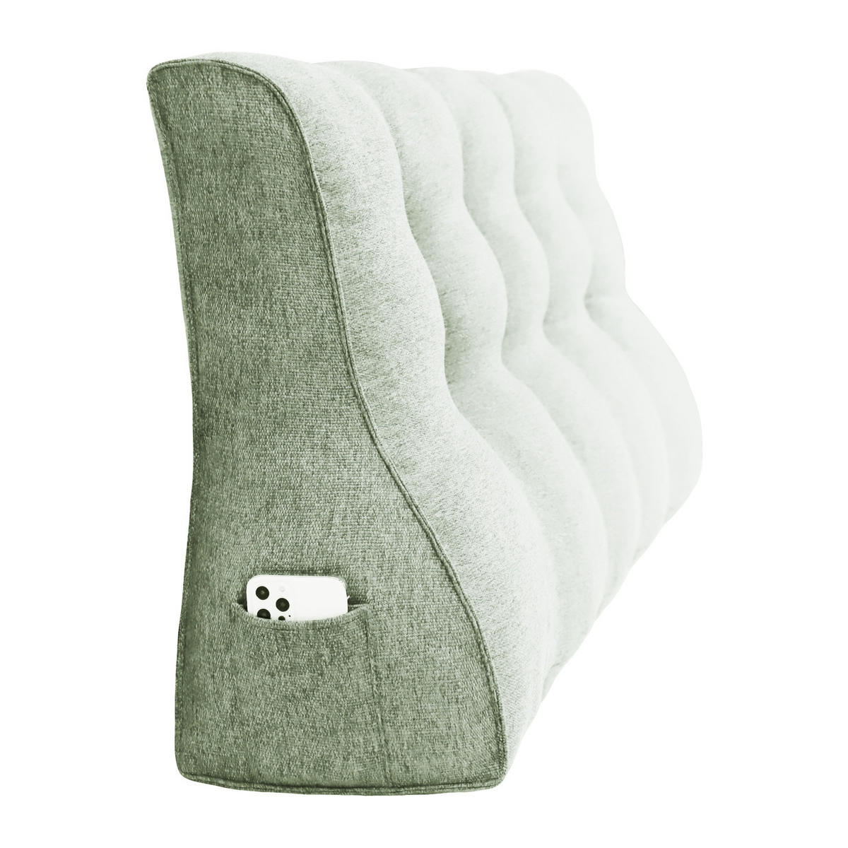 RÜCKENKISSEN Körperkontur Leinenlook Weiß 120 cm - Weiß, Textil (55/120cm) - Vercart