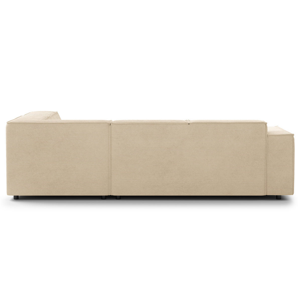 ECKSOFA mit Ottomane - Beige/Schwarz, Kunststoff/Textil (260/234cm) - home24