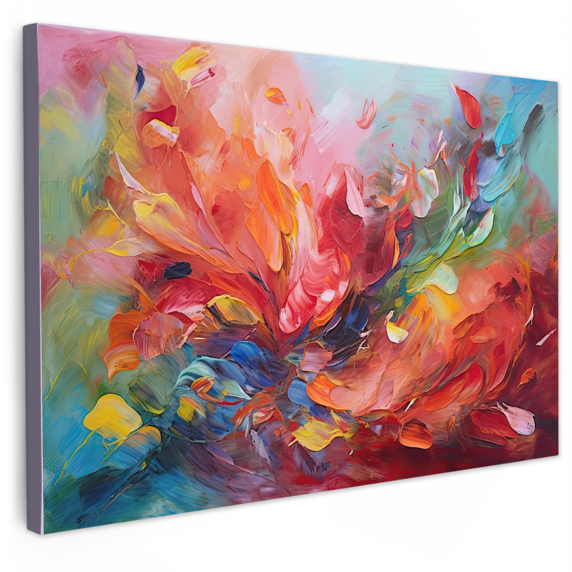 MuchoWow OBRAZ NA PLÁTNĚ Olejomalba - Umění - Abstraktní - Barevné 30x20 cm