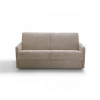 SCHLAFSOFA mit 3 Plätzen aus geripptem Samt, 175 cm lang - Beige, Textil (100/87/175cm) - Calicosy