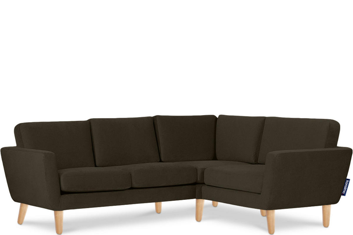 ECKSOFA-RECHTS TAGIO 3/4 Sitzer, braun - Braun, Buchenholz/Textil (220/181cm) - KONSIMO®