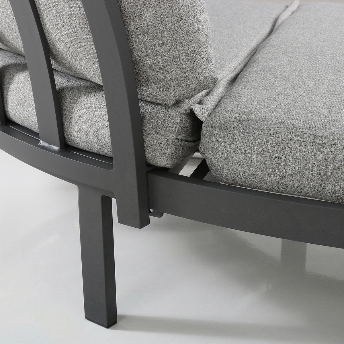 DAYBED - Aluminium / Webstoff - Grau - Grau, Textil/Metall (194/80/200cm) - home24