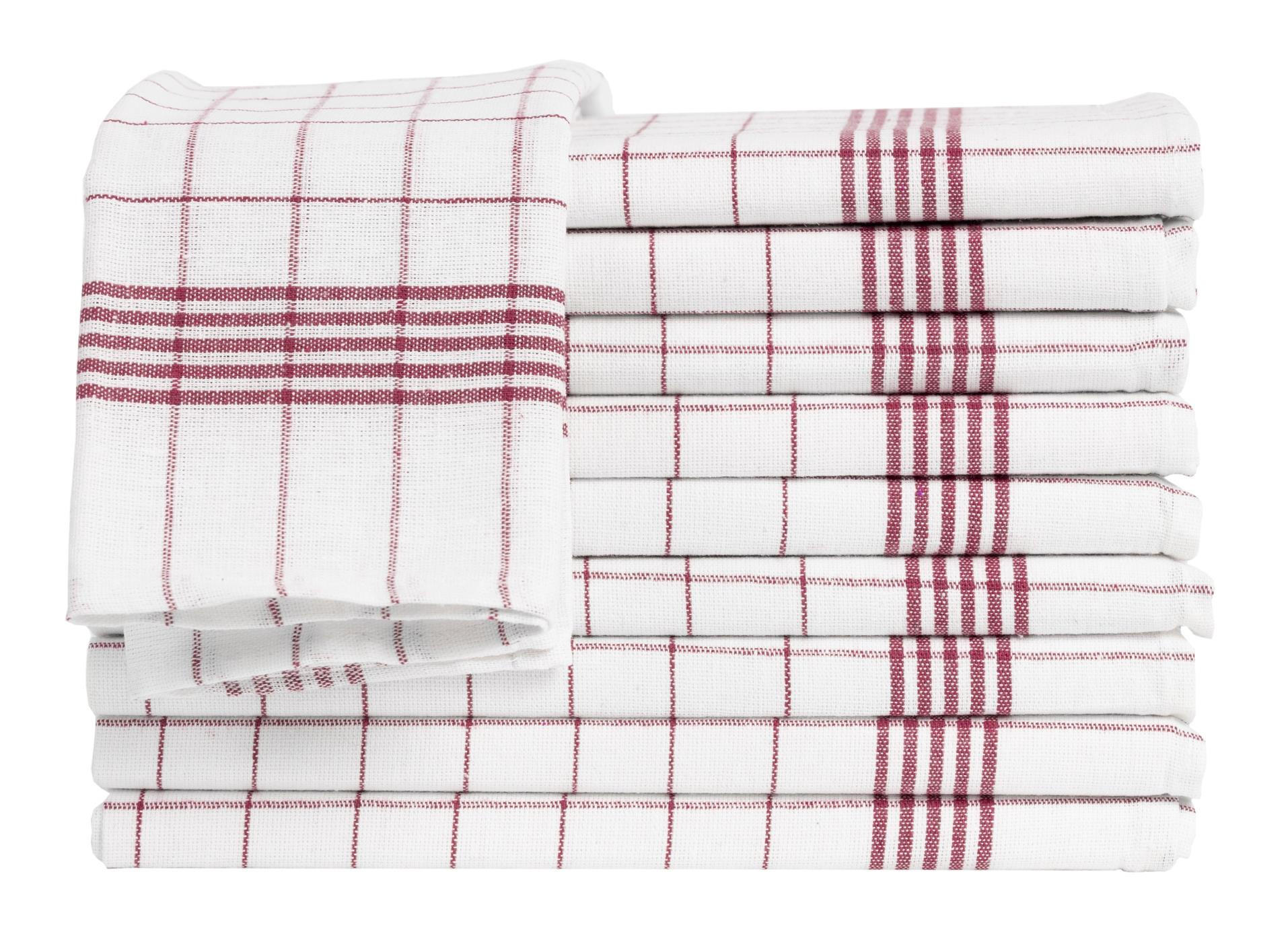 GESCHIRRTÜCHER 50x70 cm im 10er Set aus 100% Baumwolle, Küchentücher Rot - Rot, Textil (50/70cm) - Carpe Sonno
