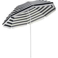 STRANDSCHIRM 200 cm, Höhenverstellbar - Weiß/Dunkelblau, Textil (200/200cm) - Outtec