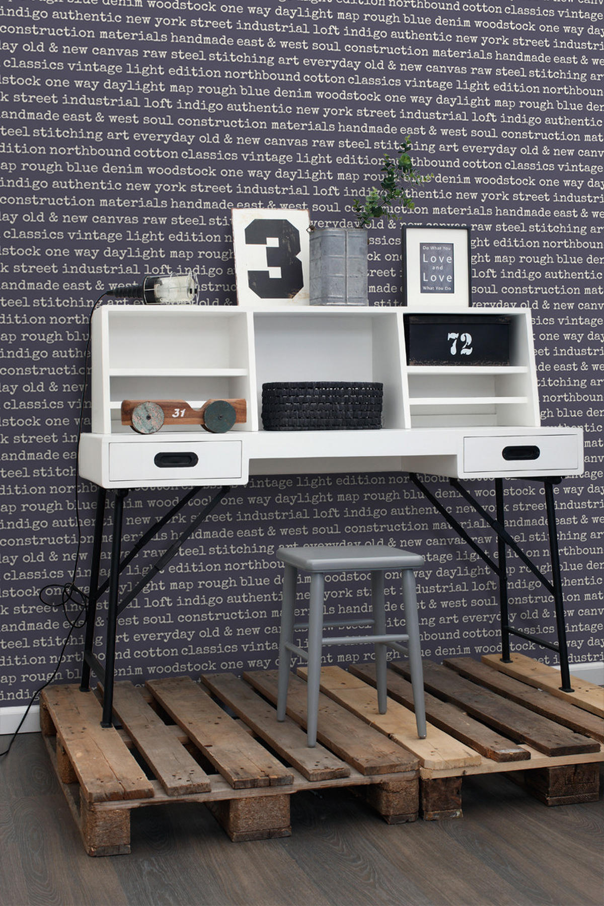 TAPETE City Talk Sprüche 53 cm x 10.05 m - Lila, Papier (53/1000cm) - ESTAhome