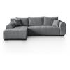 ECKSCHLAFSOFA Diana mt Bettkasten grau links - Schwarz/Grau, Textil (255/175cm) - Beautysofa