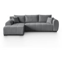 ECKSCHLAFSOFA Diana mt Bettkasten grau links - Schwarz/Grau, Textil (255/175cm) - Beautysofa