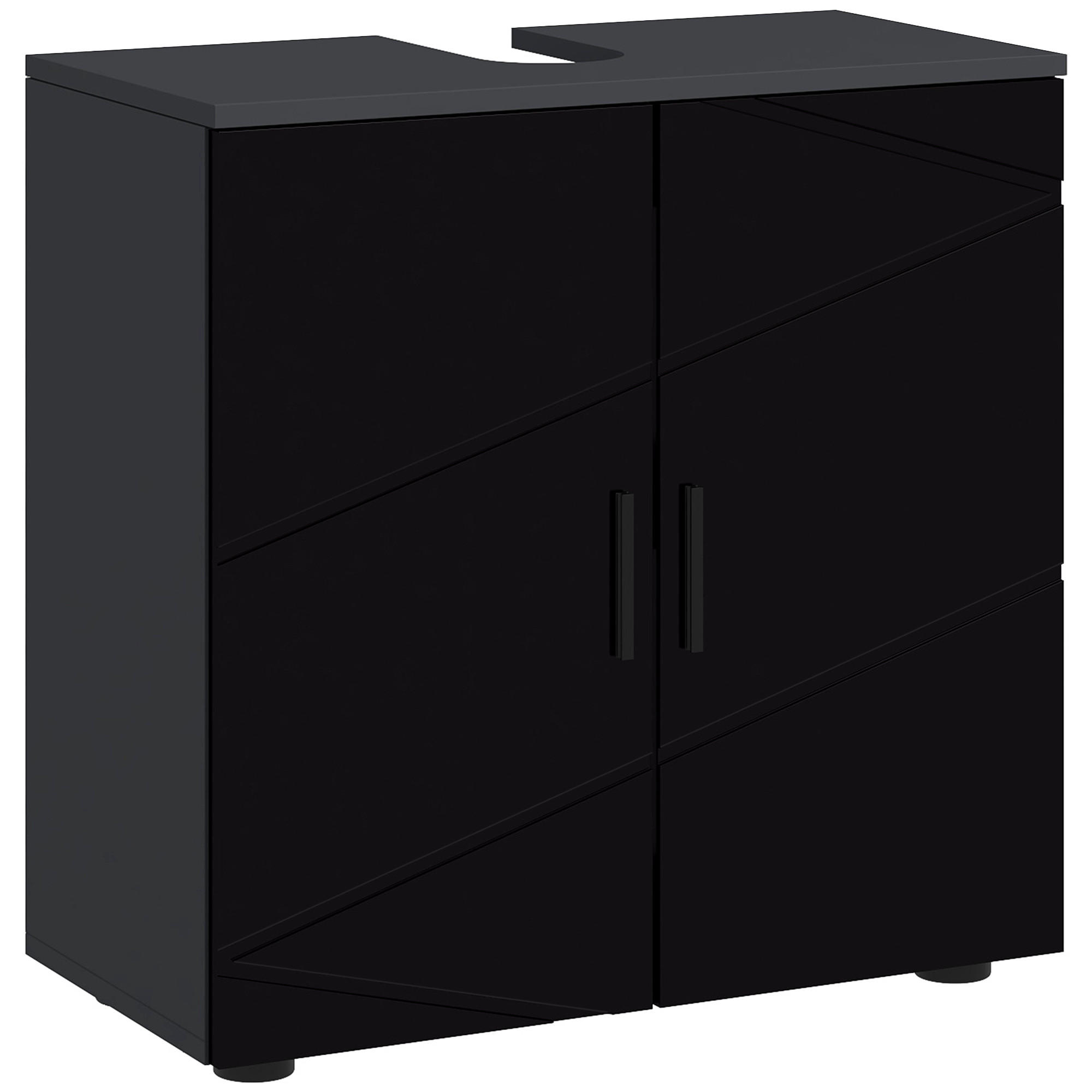 WASCHBECKENUNTERSCHRANK Schwarz, Grau 1 Stück - Beige, Kunststoff (60/60/30cm) - GiPP