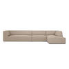 ECKSOFA rechts Ruby aus strukturiertem Stoff dunkelbeige 5 Sitzplätze - Taupe, Textil (180/366cm) - Micadoni