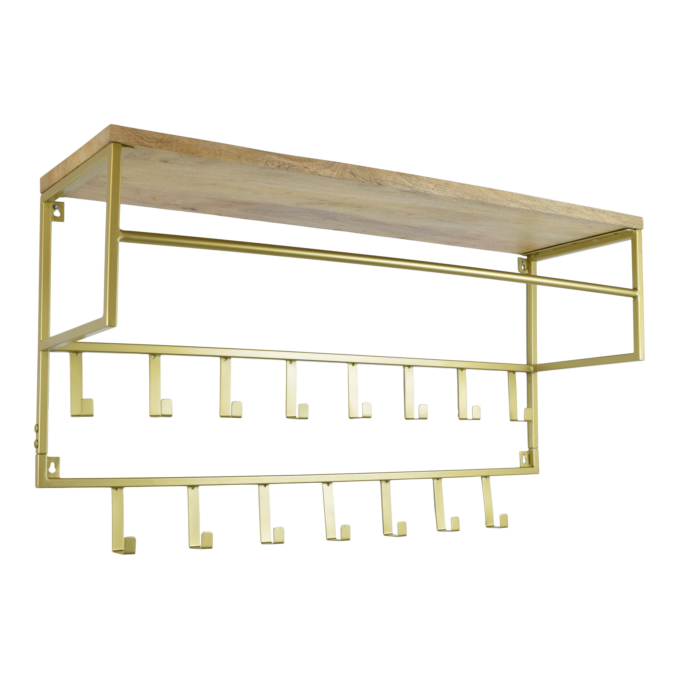 KLEIDERABLAGE Petri Gold - Goldfarben, Metall (100/57/30cm) - LOFT42