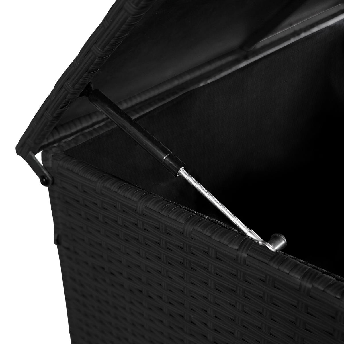 KISSENBOX Rattan - Schwarz - Schwarz, Naturmaterialien (138/1/70cm) - Monstershop