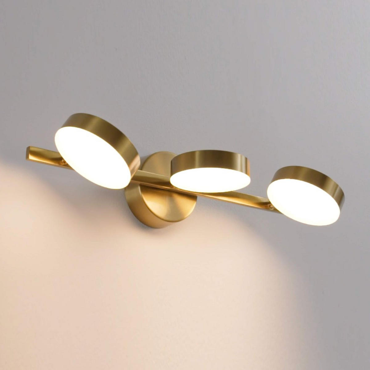 WANDLEUCHTE Syloria, Messing und Weiß, 52cm - Messingfarben, Metall (12/12/52cm) - KOSILUM