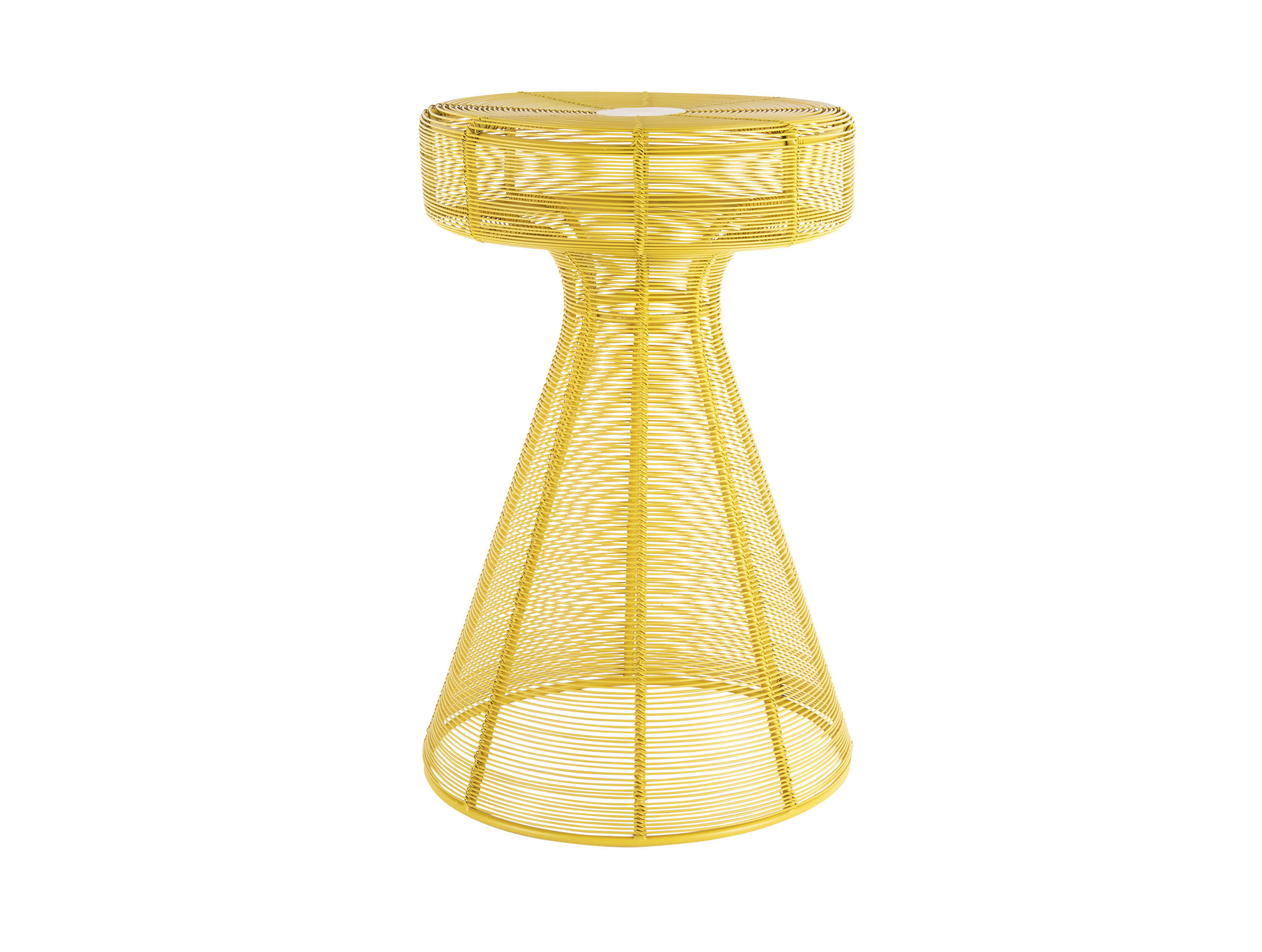 BEISTELLTISCH Cuerda Corcho - Gelb - 30,5/30,5/46,5 cm - Gelb, Metall (30/30/46cm) - Leitmotiv
