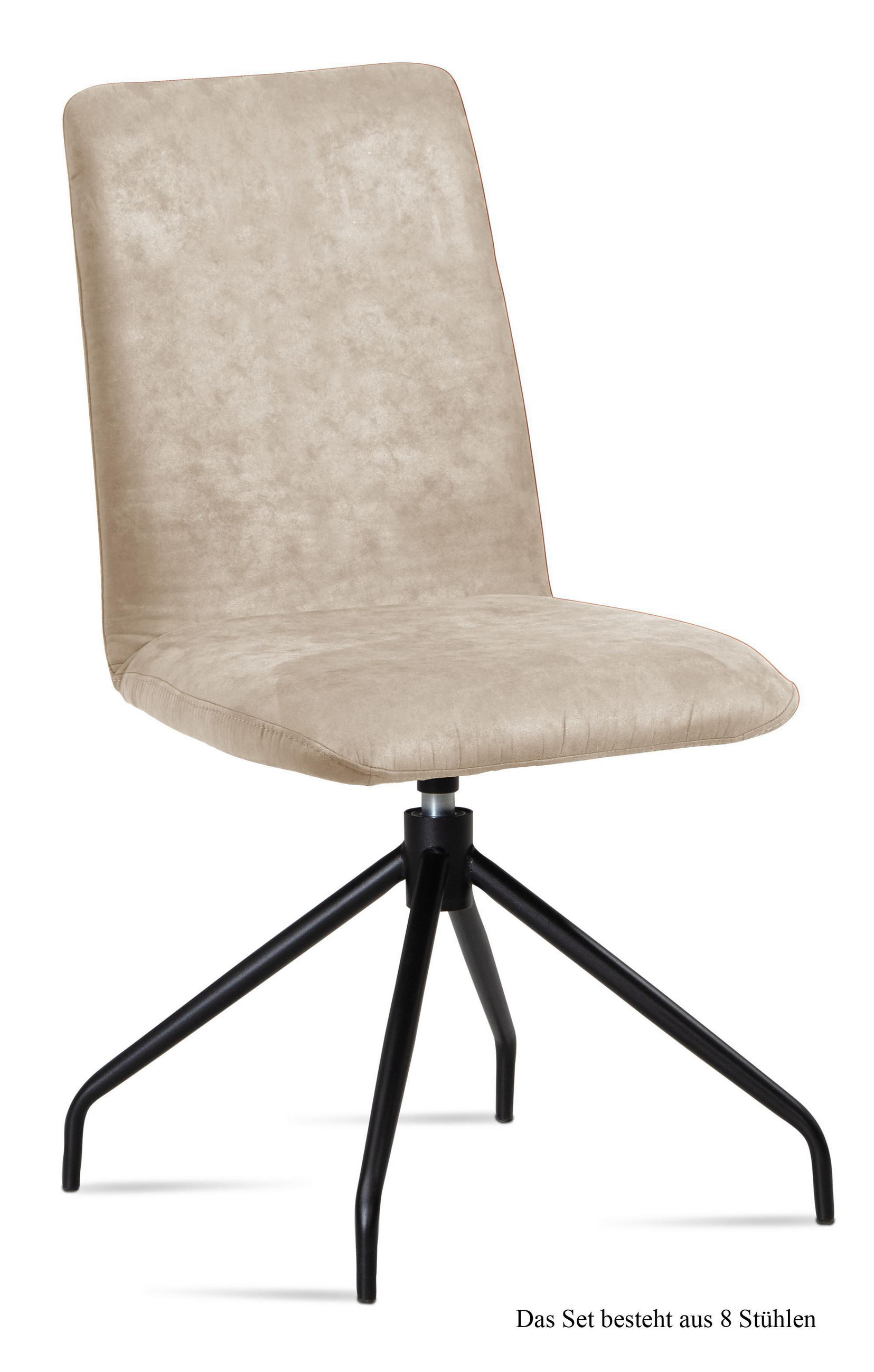 ESSZIMMERSTUHL drehbar (8er-Set) Divona 47x92x60 Schwarz/Natur - Schwarz/Naturfarben, Kunststoff (60/92/47cm) - 58aufmkessel