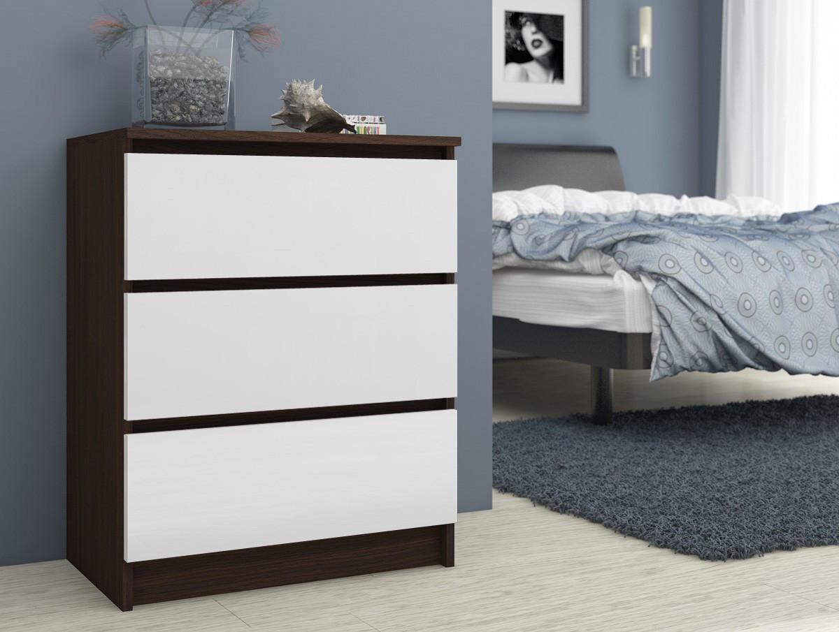 KOMMODE Dunkelbraun, Weiß 77/60/40 - Dunkelbraun/Weiß, Holzwerkstoff (60/77/40cm) - RAUMHIRSCH FURNITURE