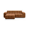 ECKSOFA links Kendal aus Samt kamel 4 Sitzplätze - Hellbraun, Textil (173/256cm) - Micadoni