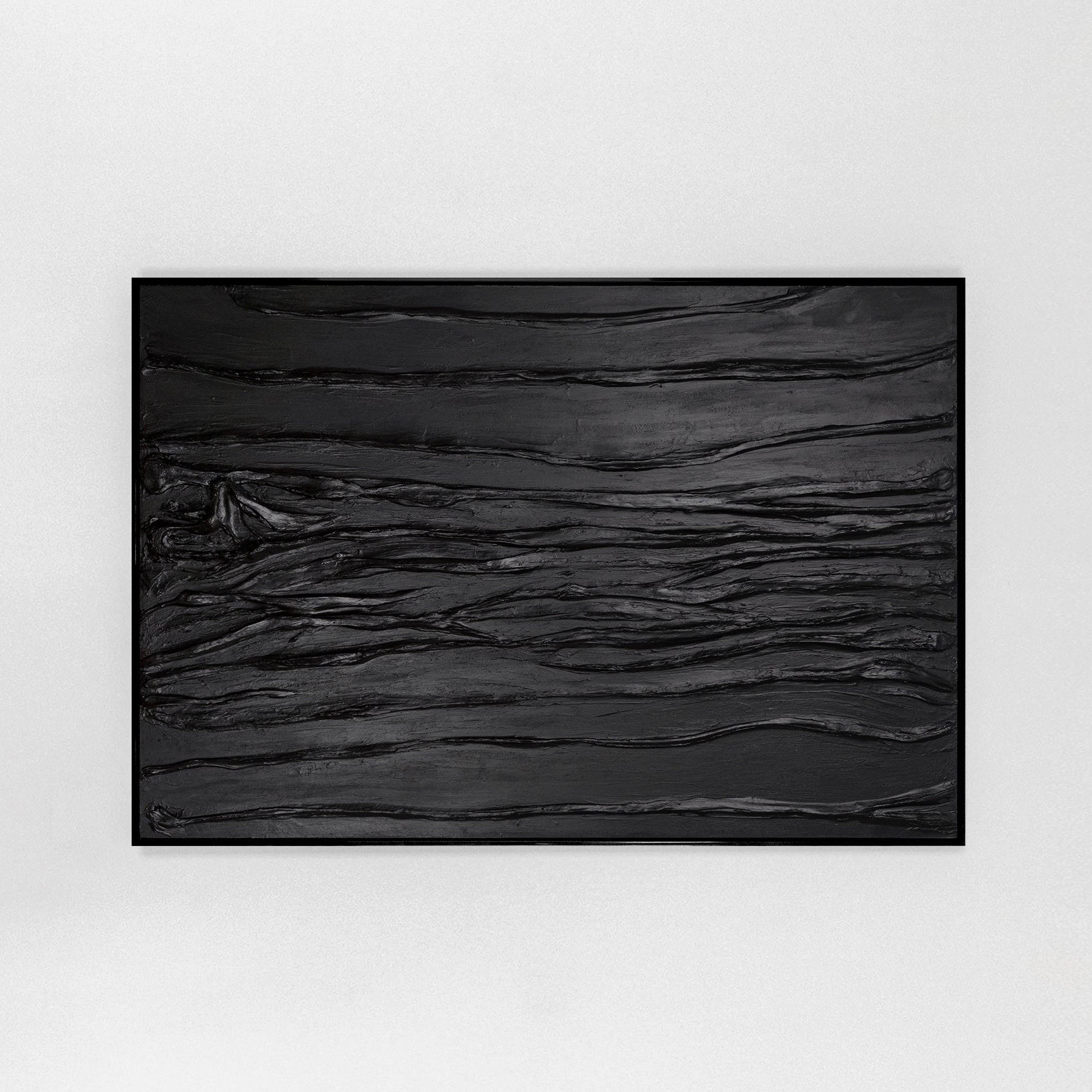 GEMÄLDE Samt II Schattenfugenrahmen Schwarz 120x80 cm - Schwarz, Holz (120/80cm) - YS-art gallery