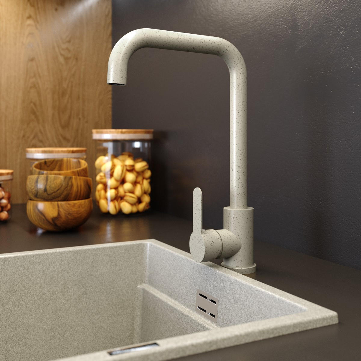 KÜCHENARMATUR Steel - Beige, Metall (21/33/3cm) - Granitan