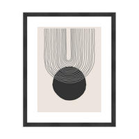 POSTER mit Rahmen 40x50 cm abstrakte Formen schwarz beige - Beige, Holz (41/51cm) - artissimo