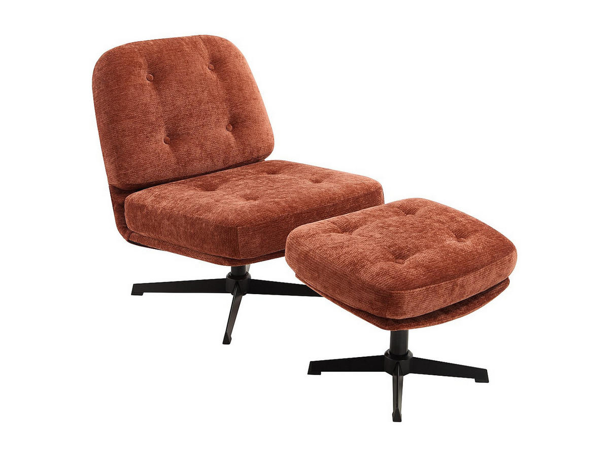 SESSEL mit gerader Rückenlehne - 1 Person - stoff - terracotta Tolozi - Terracotta, Textil (64/75.5/81cm) - Vente-Unique