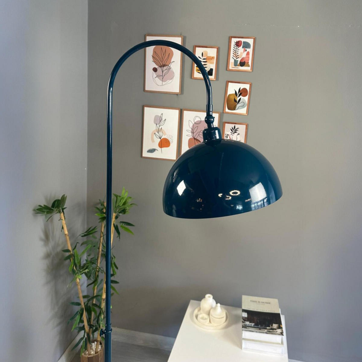 STEHLAMPE Gorkiede E27 mit Dimmer - Salbeigrün, Metall (37/37/170cm) - Bamyum