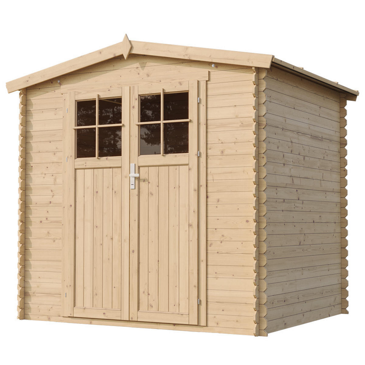GARTENHAUS HOLZ - Gerätehaus Hochwertige abschließbare Tür mit imprägniertem Boden - 3.53 m2 - M369F+M369G - Beige, Holz (236/224/226cm) - Timbela