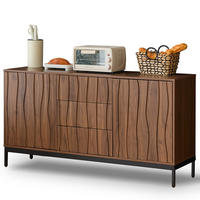 SIDEBOARD aus MDF und PB 150x40x80 cm Dunkelbraun mit Schubladen und verstellbaren Einlegeböden - Naturfarben, Holzwerkstoff (150/80/40cm) - IVMEU