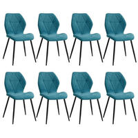 ESSZIMMERSTÜHLE 8er-Set Stoff Seeblau mit Metallbeinen - Türkis, Textil (43/86/47.5cm)