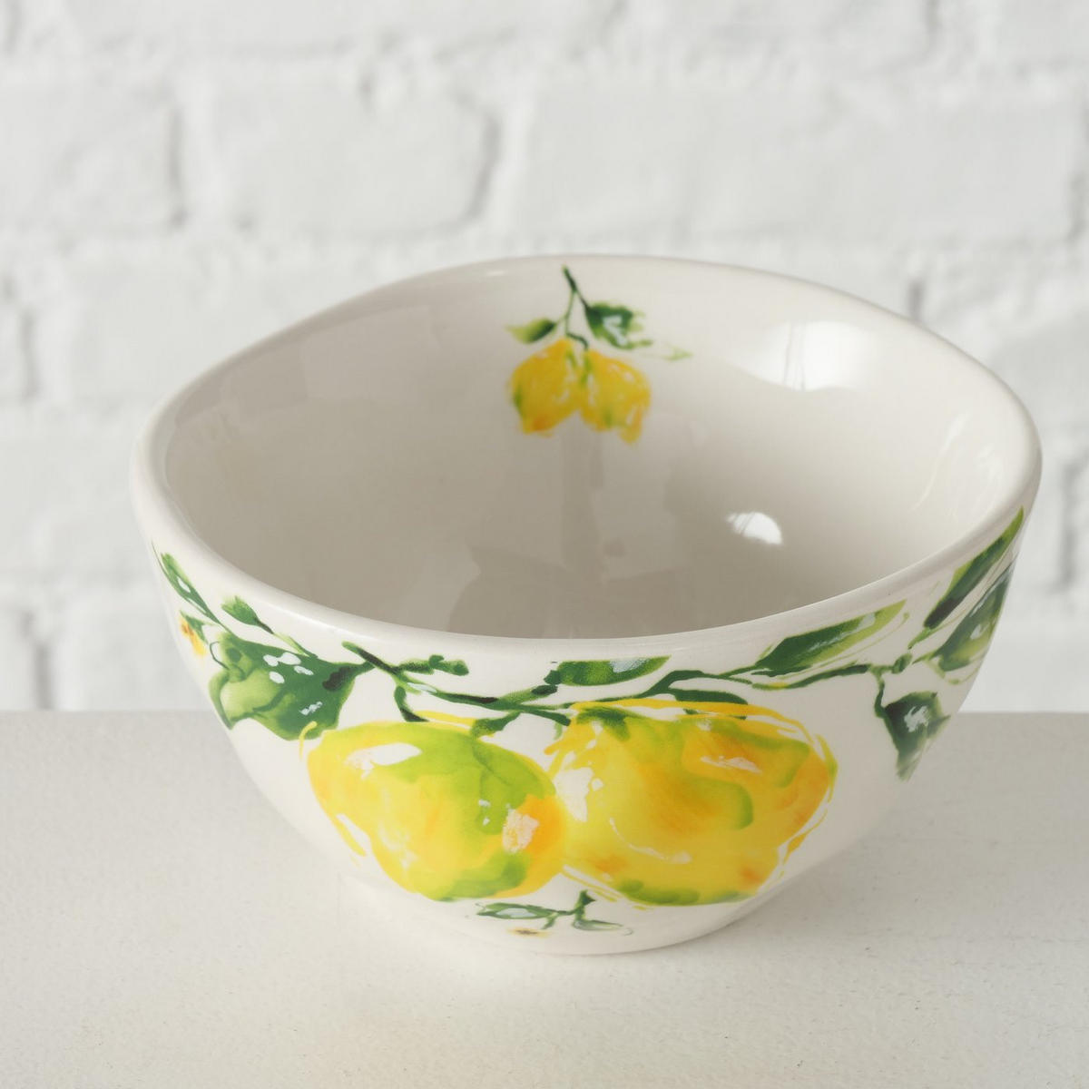 SUPPENSCHÜSSEL Lemony 500 ml - Weiß, Keramik (14cm) - Boltze Home