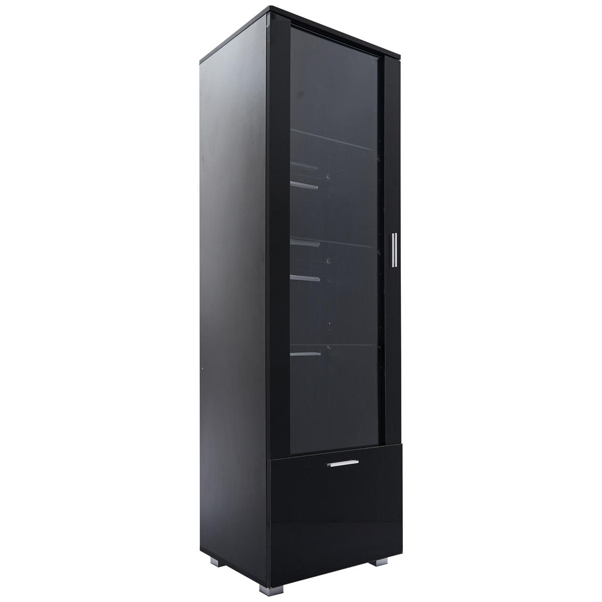 VITRINE Schwarz 50/40/160 cm - Schwarz, Holzwerkstoff (40/160/50cm) - PANGIVO