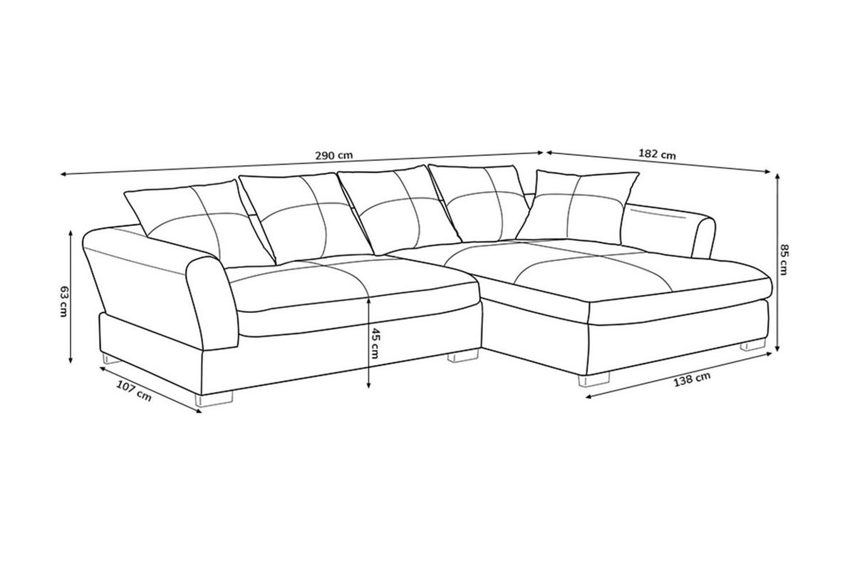 ECKSOFA Tizian Inkl. Hocker - Hellbraun, Holzwerkstoff/Textil (182/290cm) - Fun Möbel
