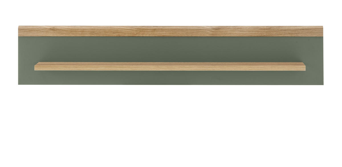 WANDBOARD Salbei, Evoke Eiche, Wandregal 107 cm skandinavisches Design - Eichefarben/Salbeigrün, Holzwerkstoff (107/20/19cm) - Furn.Design