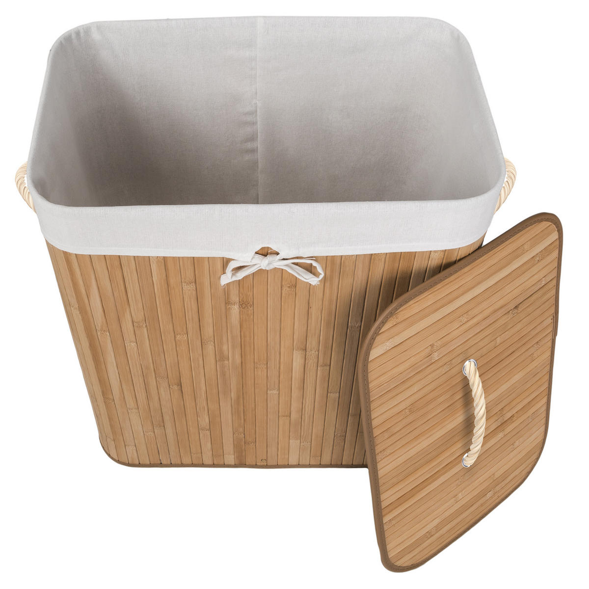 WÄSCHEKORB, 53 x 33,5 x 63 cm,beige - Beige, Textil (33.5/63/53cm) - tectake