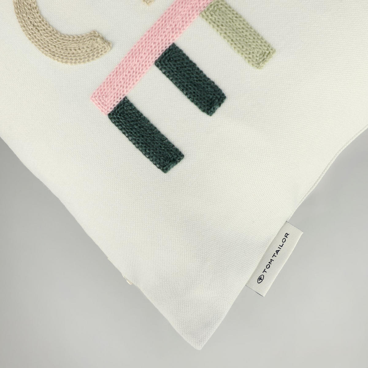 KISSENHÜLLE HAPPY - Perlmutt, Textil (45/45cm) - Tom Tailor