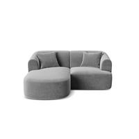 MODULARES-ECKSOFA links Campi aus Samt grau 3 Sitzplätze - Grau, Textil (156/180cm) - Cosmopolitan Design