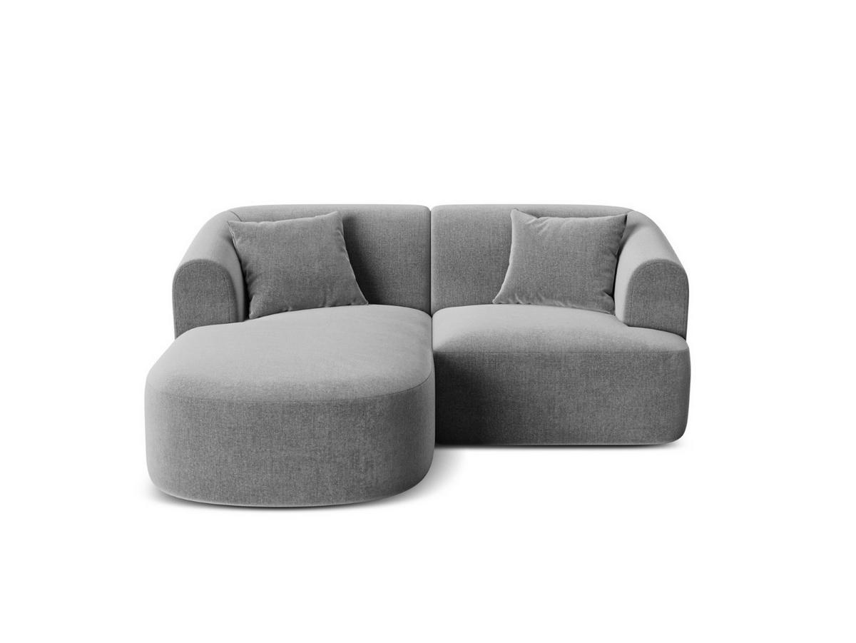 MODULARES-ECKSOFA links Campi aus Samt grau 3 Sitzplätze - Grau, Textil (156/180cm) - Cosmopolitan Design