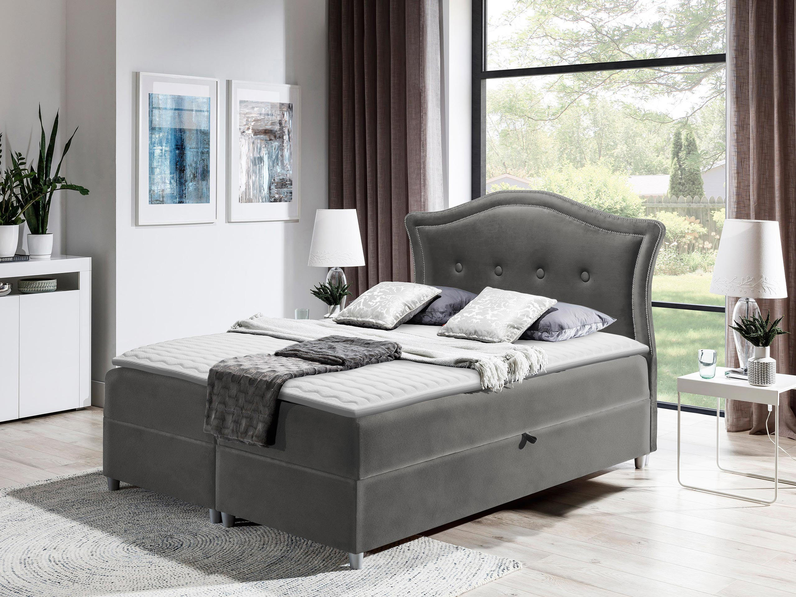 BOXBETT Bedran - Greige, Holz (120/200cm) - MIRJAN24