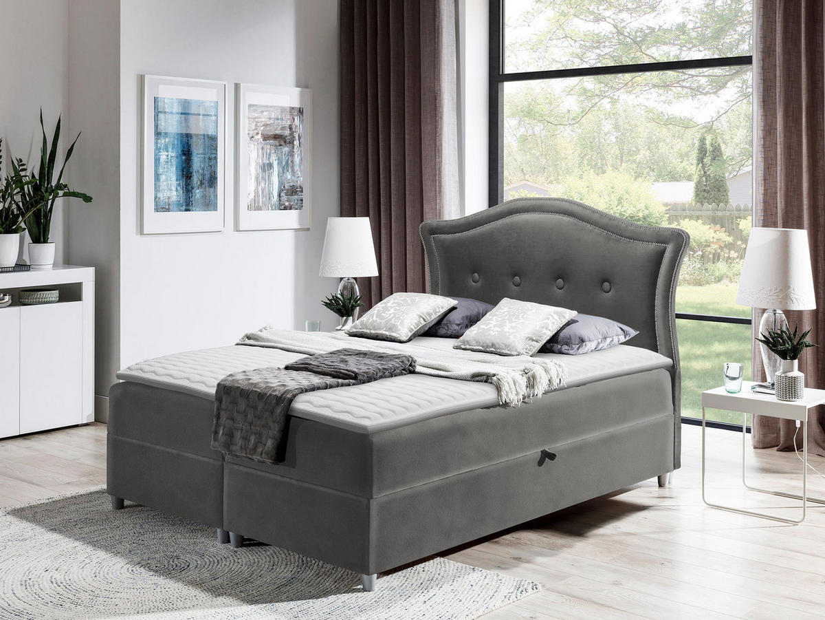 BOXBETT Bedran - Greige, Holz (120/200cm) - MIRJAN24