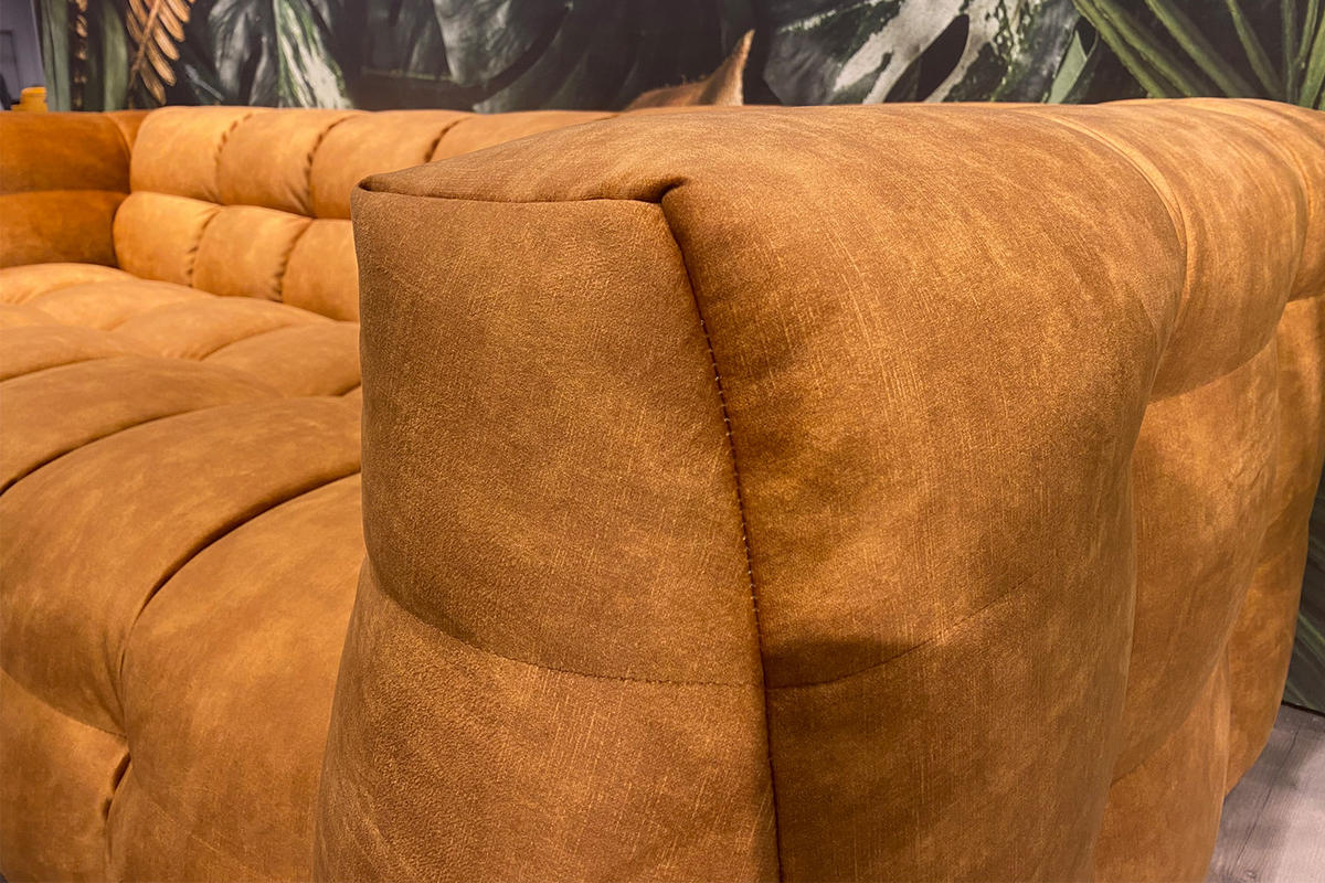 SOFA RIO Gold Velvet - Goldfarben/Schwarz, Textil (236/68/105cm) - KAWOLA