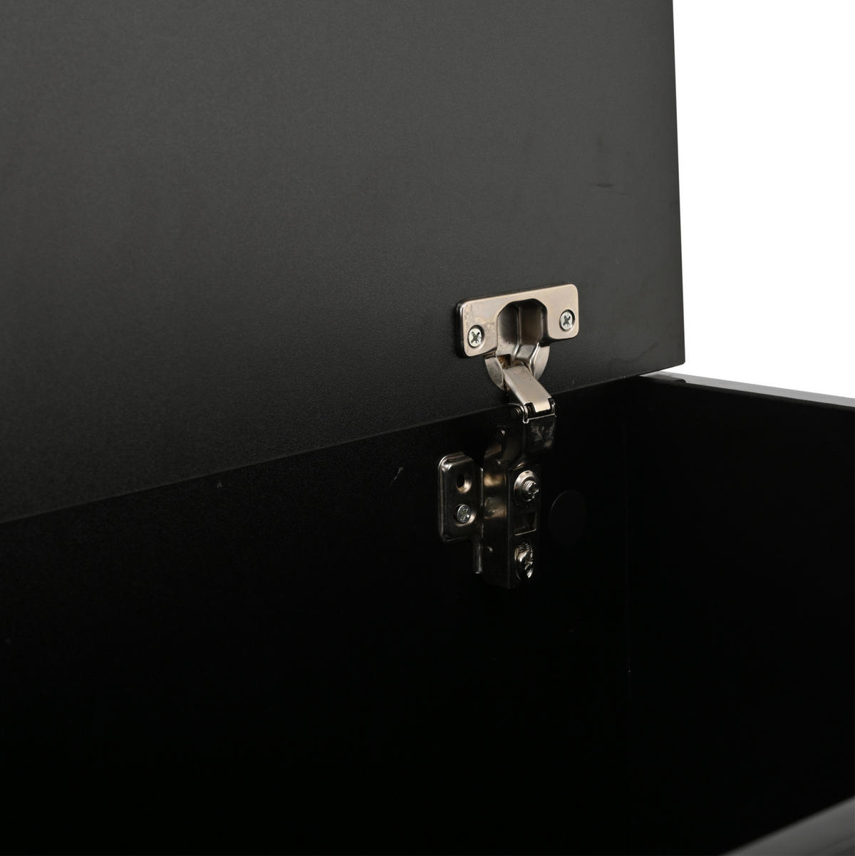 COUCHTISCH aus Spanplatte 70x70x38 cm Schwarz mit LED-Beleuchtung, Hubplatte und Stauraum - Schwarz, Holzwerkstoff (70/70/38cm) - IVMEU