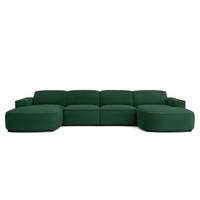 ECKSOFA Cursal Round U-Form, Stoff Poso, Grün - Grün, Holz (364/166cm) - Kaiser Möbel