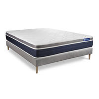 BETT Actimemo confort Memory-Schaum 150 x 190 cm h2 - Kit Bettgestell Grau - Beige/Grau, Karton/Holz (150/190cm) - ACTISOM