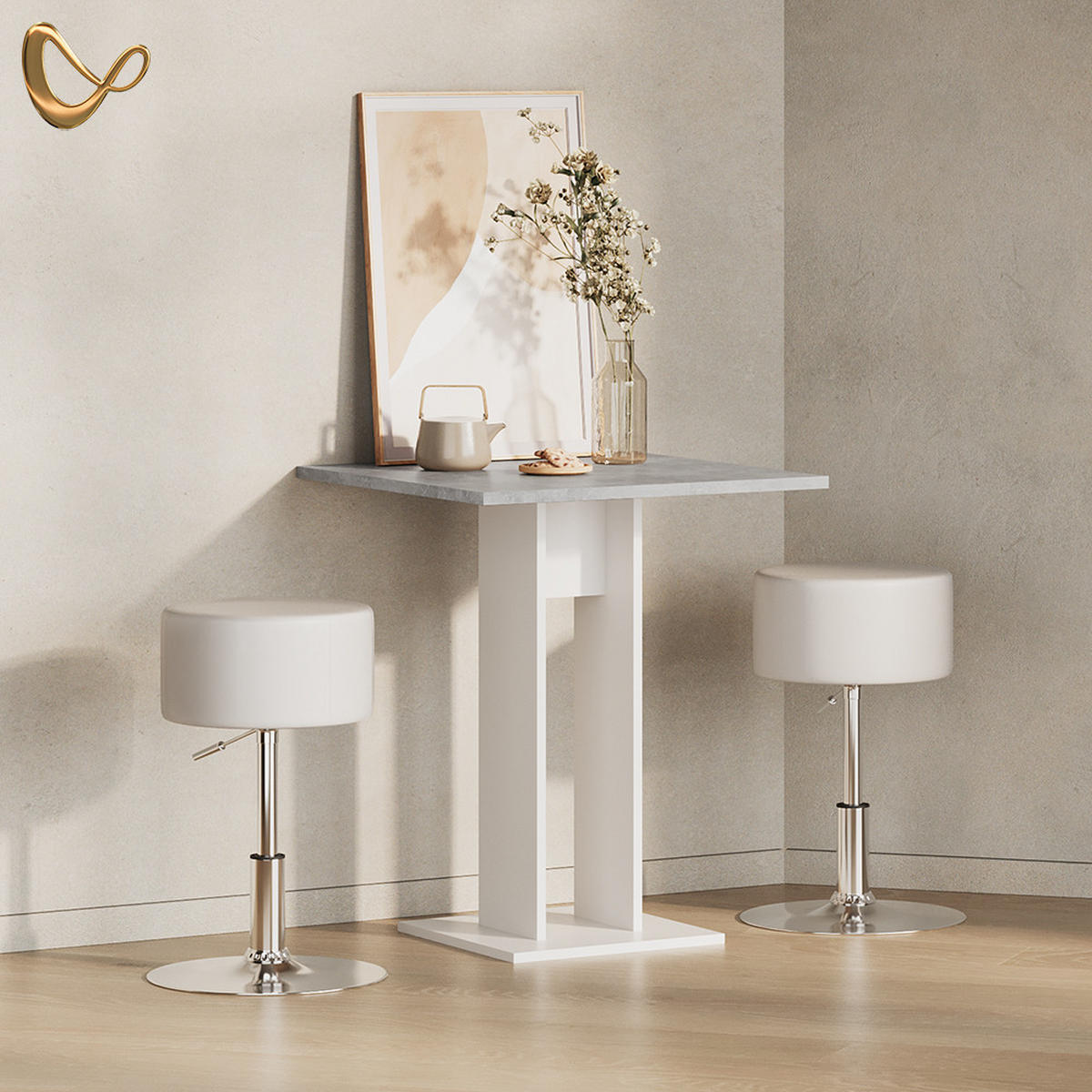 NACHTTISCH Eliza Weiß 40 x 55 cm mit 1 Schublade - Weiß, Holzwerkstoff (40/55/38.1cm) - Vicco