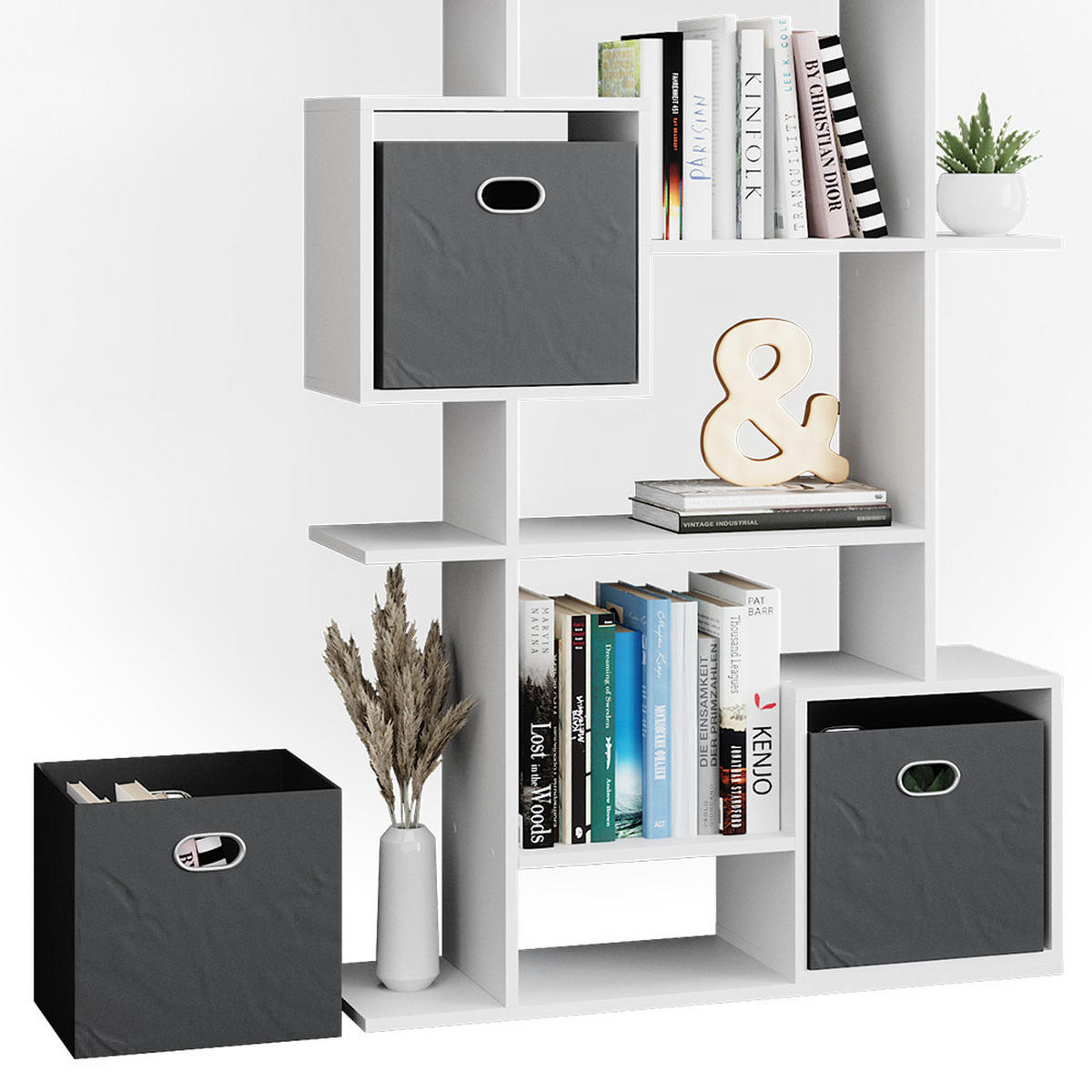 DĚLICÍ STĚNA Cube Bílá - bílá, kompozitní dřevo (92/187.7/29cm) - Vicco