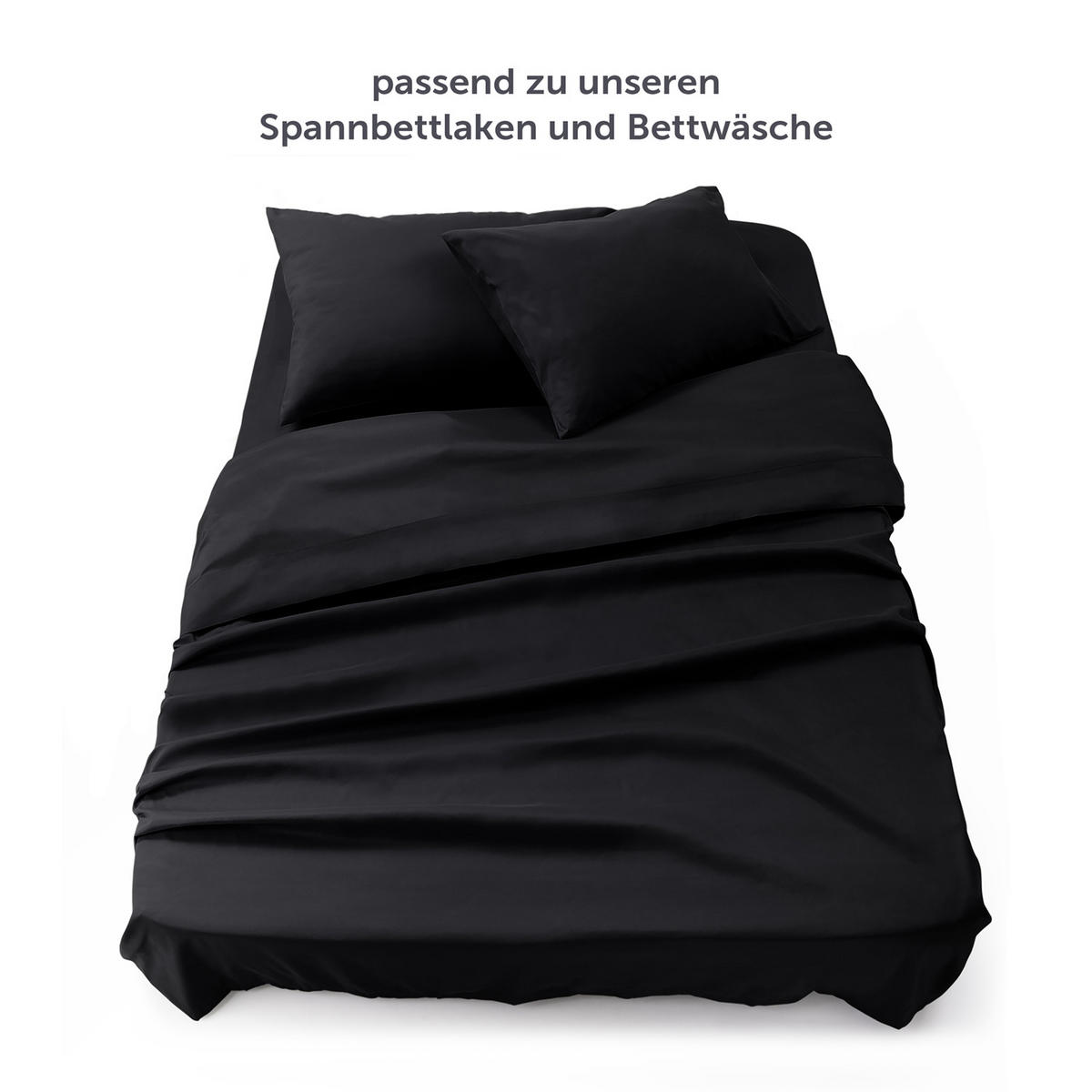 BETTTUCH ohne Gummi 160/275 cm, in Schwarz - Schwarz, Textil (275/160cm) - Blumtal