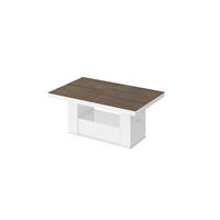 COUCHTISCH rechteckig Rostoptik matt - Weiß Hochglanz 120/75/54 cm - Rostfarben/Weiß Hochglanz, Holzwerkstoff (75/120/54cm) - designimpex