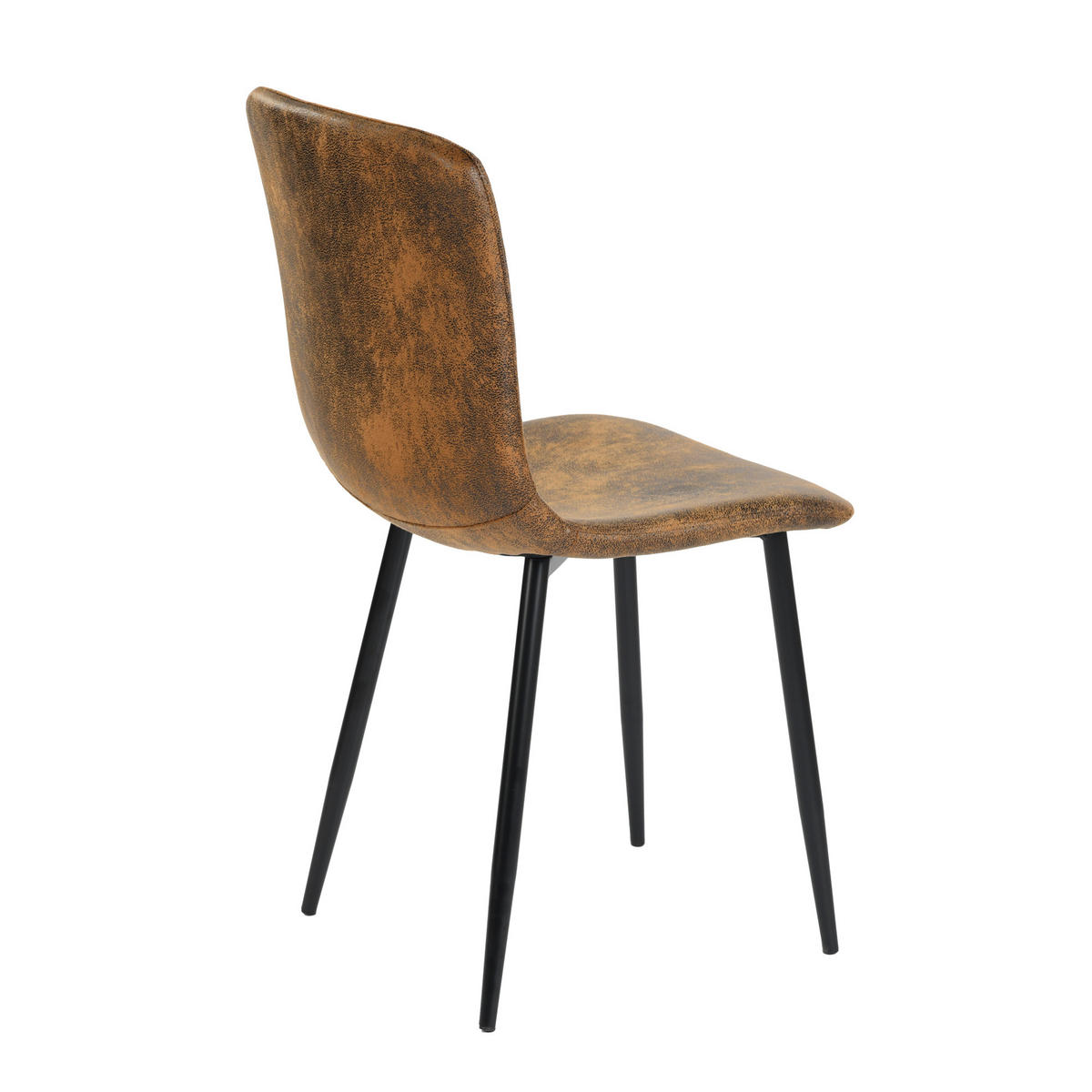 ESSTISCH SET dunkles Holz und Braun - Braun, Holzwerkstoff/Metall (120/75/80cm) - Urban Meuble